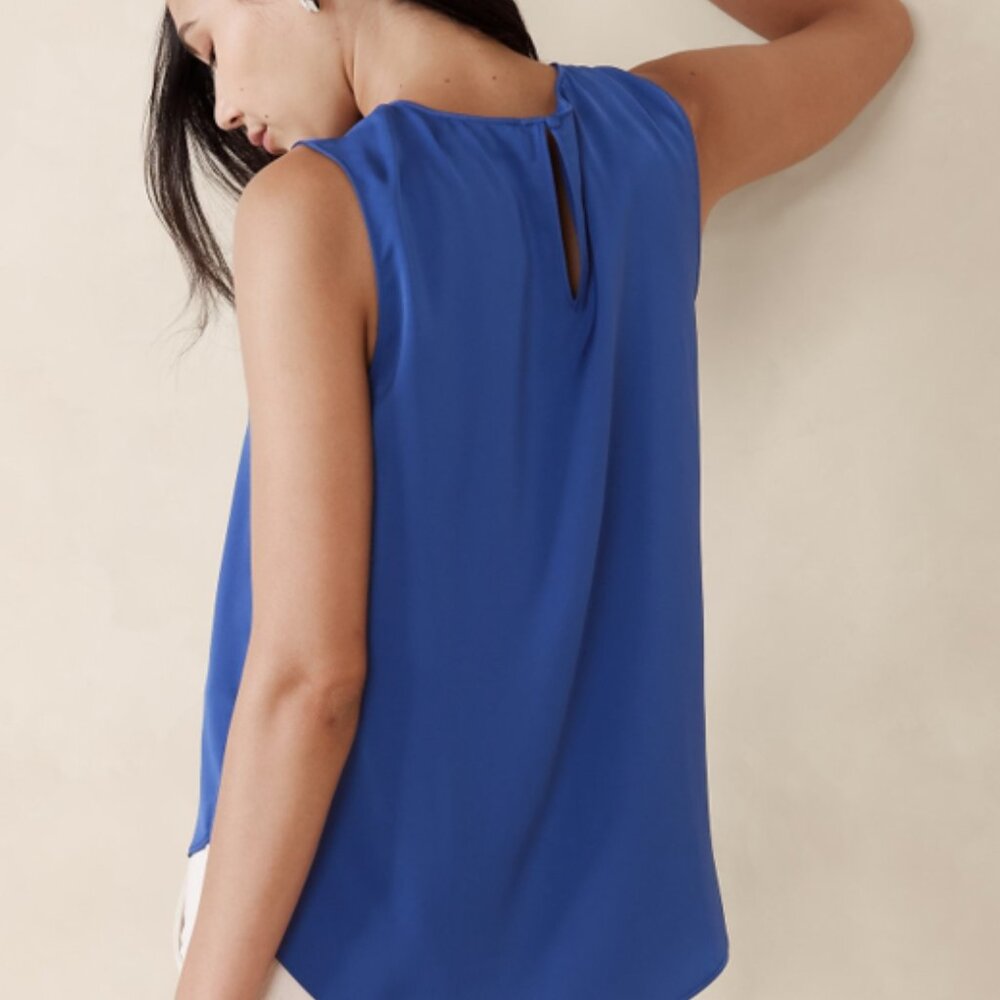NWT Banana Republic Shell Tank - Womens Size Medium Color Lazuli Blue - Picture 2 of 4